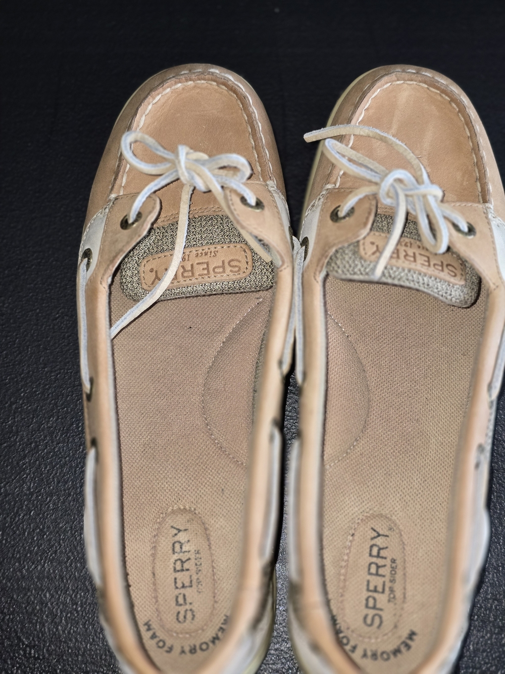 0049-Sperry Women’s Tan Boat Shoes - Casual Lace-Up. Size 8.5